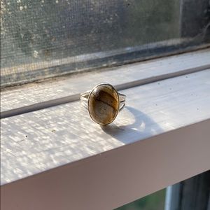 925 Sterling Silver Ring; Precious stone